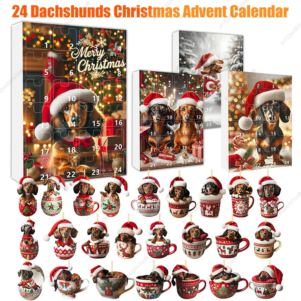 Teckel Collectorskalender – 24 Mini Beeldjes voor Hondenfans