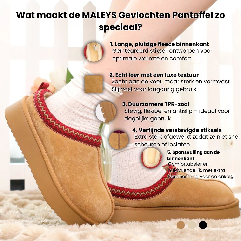 MALEYS Gevlochten Pantoffels