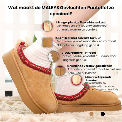 MALEYS Gevlochten Pantoffels